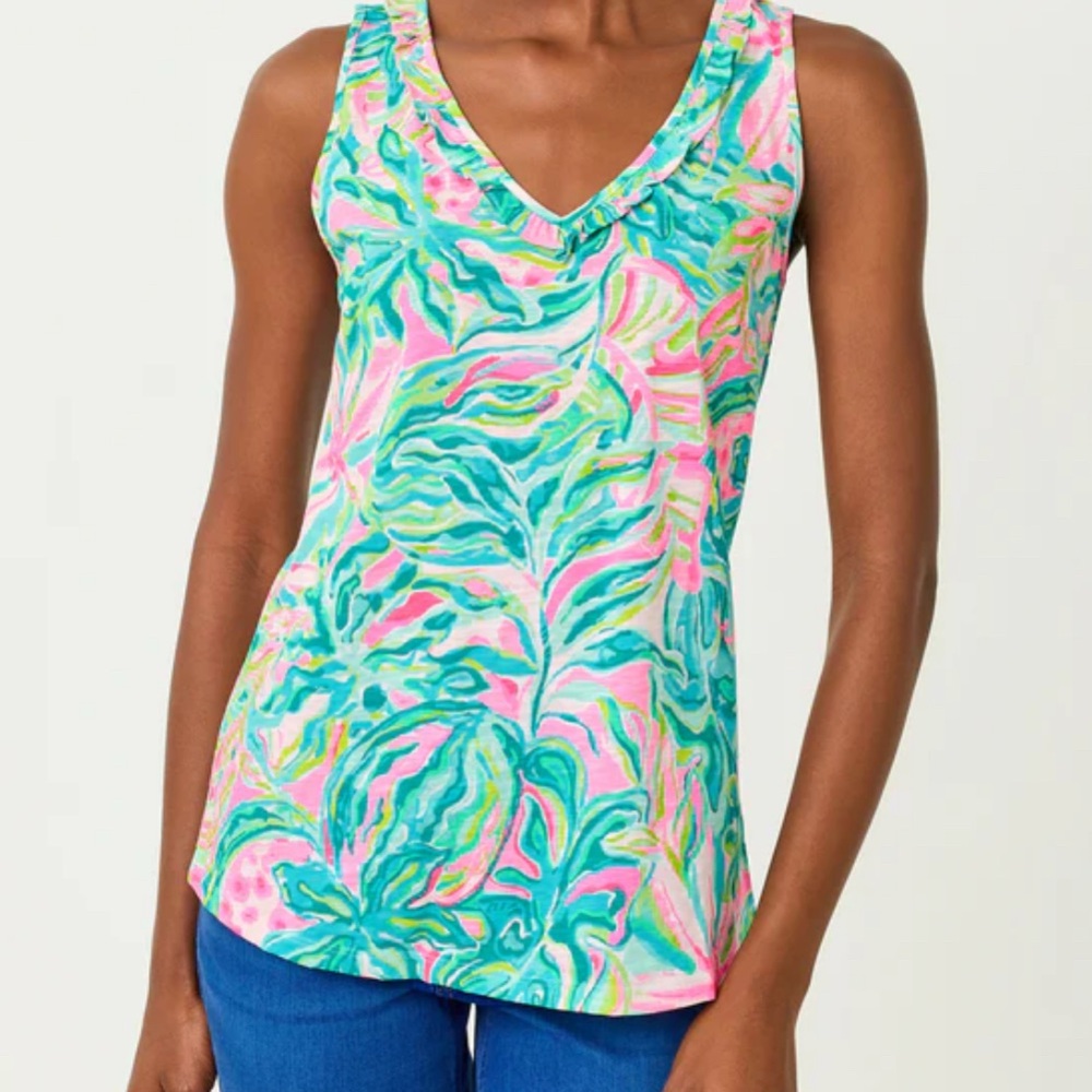 Lilly Pulitzer Pink and Blue Swirl Top